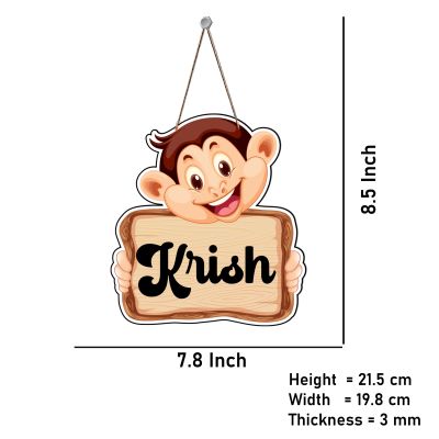 Personalized Monkey Cute Animal Wooden Wall Hanging Customized With Name Kids Room, Living Room, Home Decor Birthday Gift For Kids